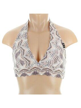 NWT PINK Victoria's Secret Geometric Lace Halter Bralette XS